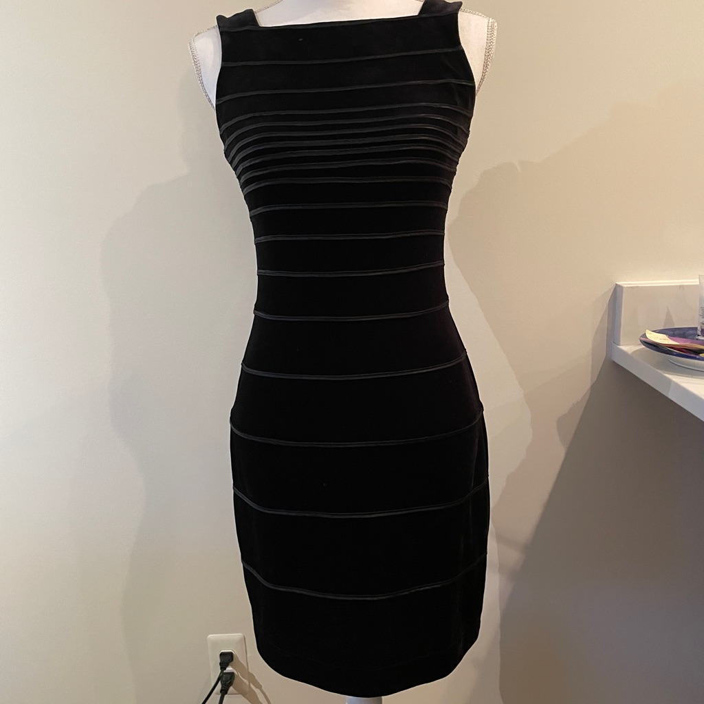 Tadashi Black Velvet Cocktail Dress